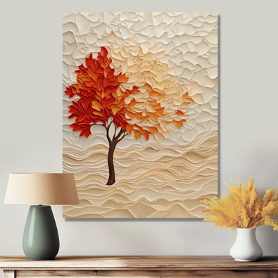 Automne charme érable coloré I - décoration murale en métal floral, érable arbre