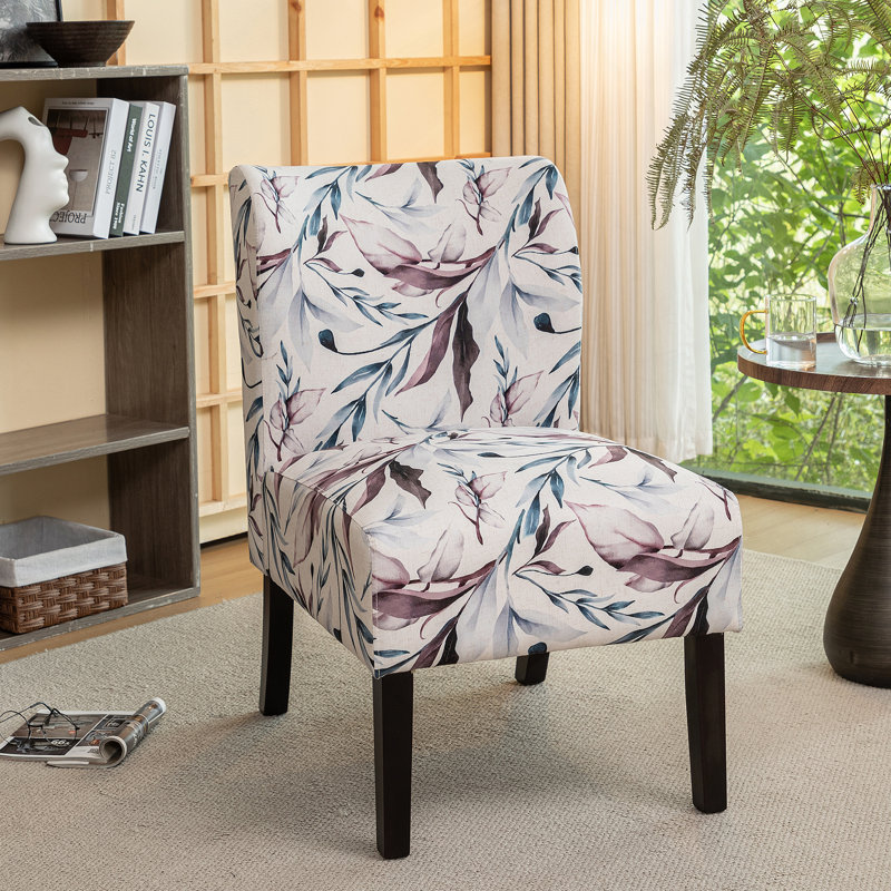 Fauteuil d'appoint contemporain imprimé en tissu imprimé floral mauve