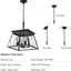 Noir doré 4 - rétro - luminaire antique pour la cuisine de salle à manger avec chaîne de style réglable-1350032095