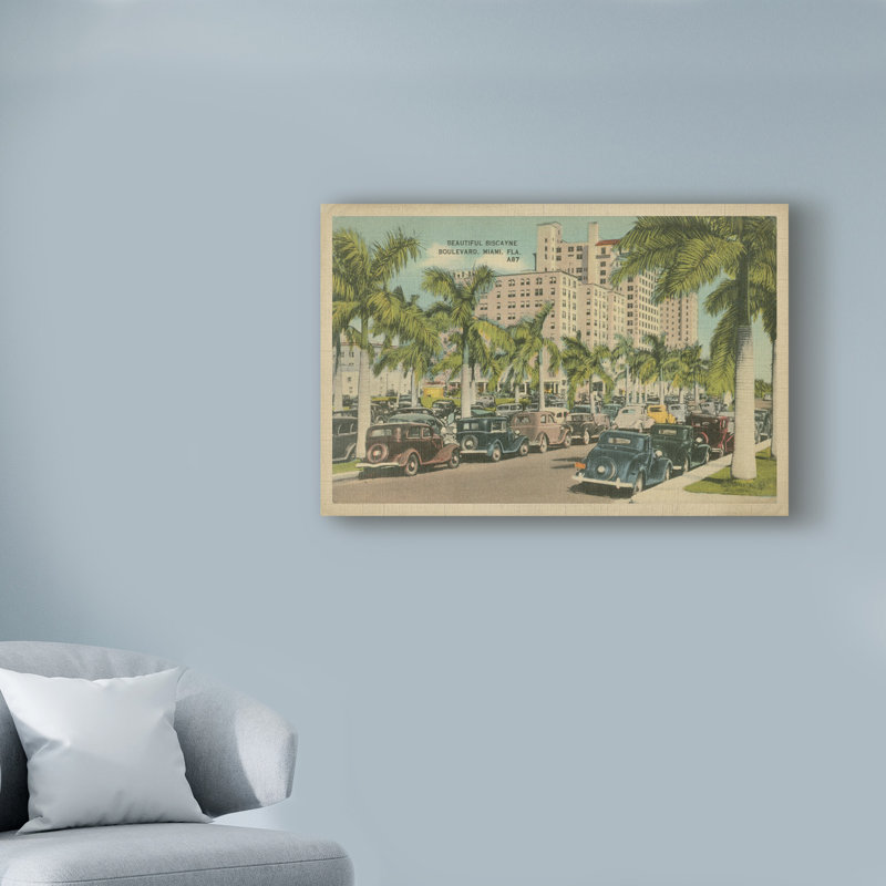 « miami beach vii », reproduction d’impression sur toile tendue, H 12 po x l 19 po x P 2 po