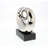 Allye Ceramic Swirl Abstract Decorative Silver Sculpture with Black Base