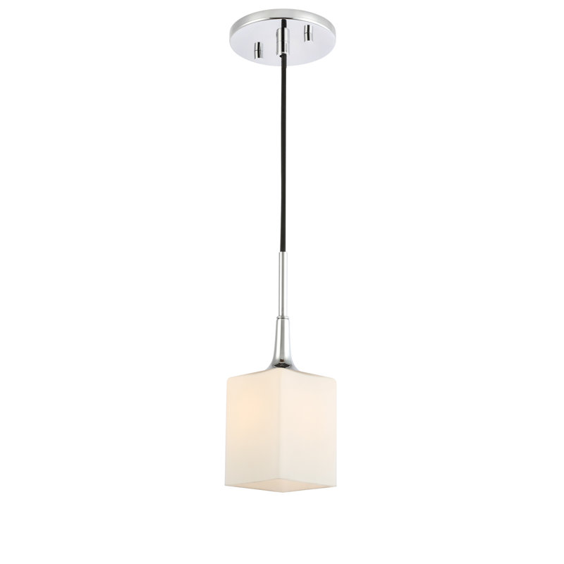 Luminaire suspendu simple à 1 lumière Shults, Chrome, Halogène