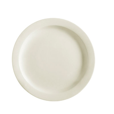 Assiette à rebord étroite en grès blanc no 6 de 8,25 po Towonda A8D897801DC747AEBE793C0309A4D51B