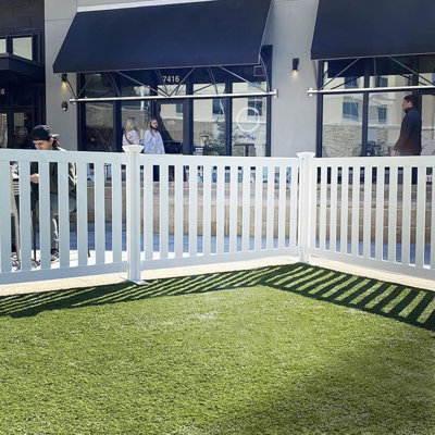 3.1ft H x 5.4ft W (1 Panel + 1 Post) Freestanding Zippity Davidson Fence Kit, White Vinyl Picket Fence Panel, Portable Outdoor & Indoor Fence for Temporary Events, Easy Install for Backyard, ZP19062