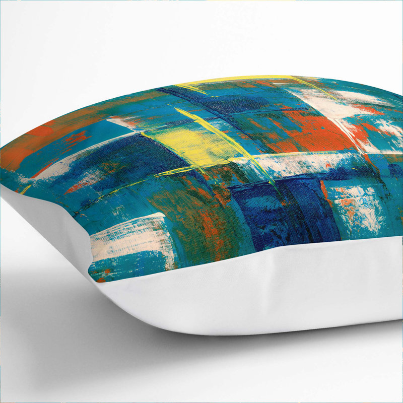 Abstract Square Cushion, 55 x 55 cm, White