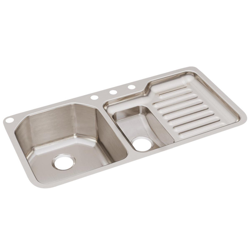 Lustertone 41.5" L x 20.5" W Double Basin Undermount Kitchen Sink
