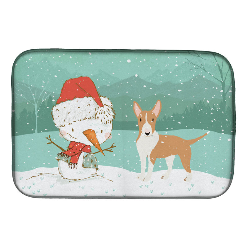 Snowman Christmas, Brown Bull Terrier