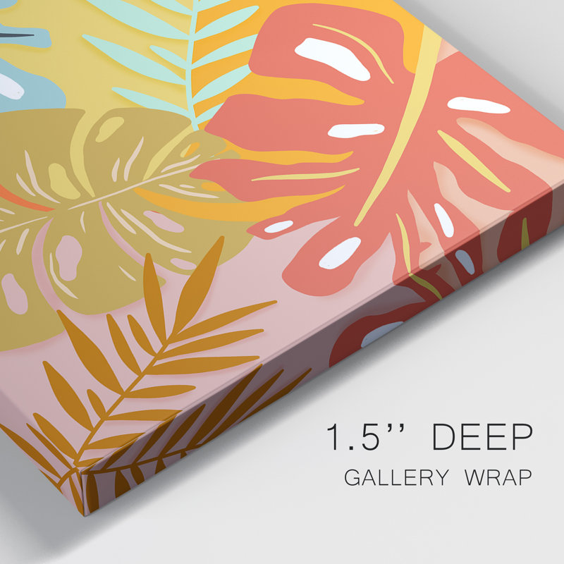 «Tropical Foliage I», ensemble de 2 impressions, H 27 po x l 36 po x P 1 po, Toile tendue