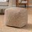Sfera 16" Light Brown Upholstered Pouf Ottoman-404474607