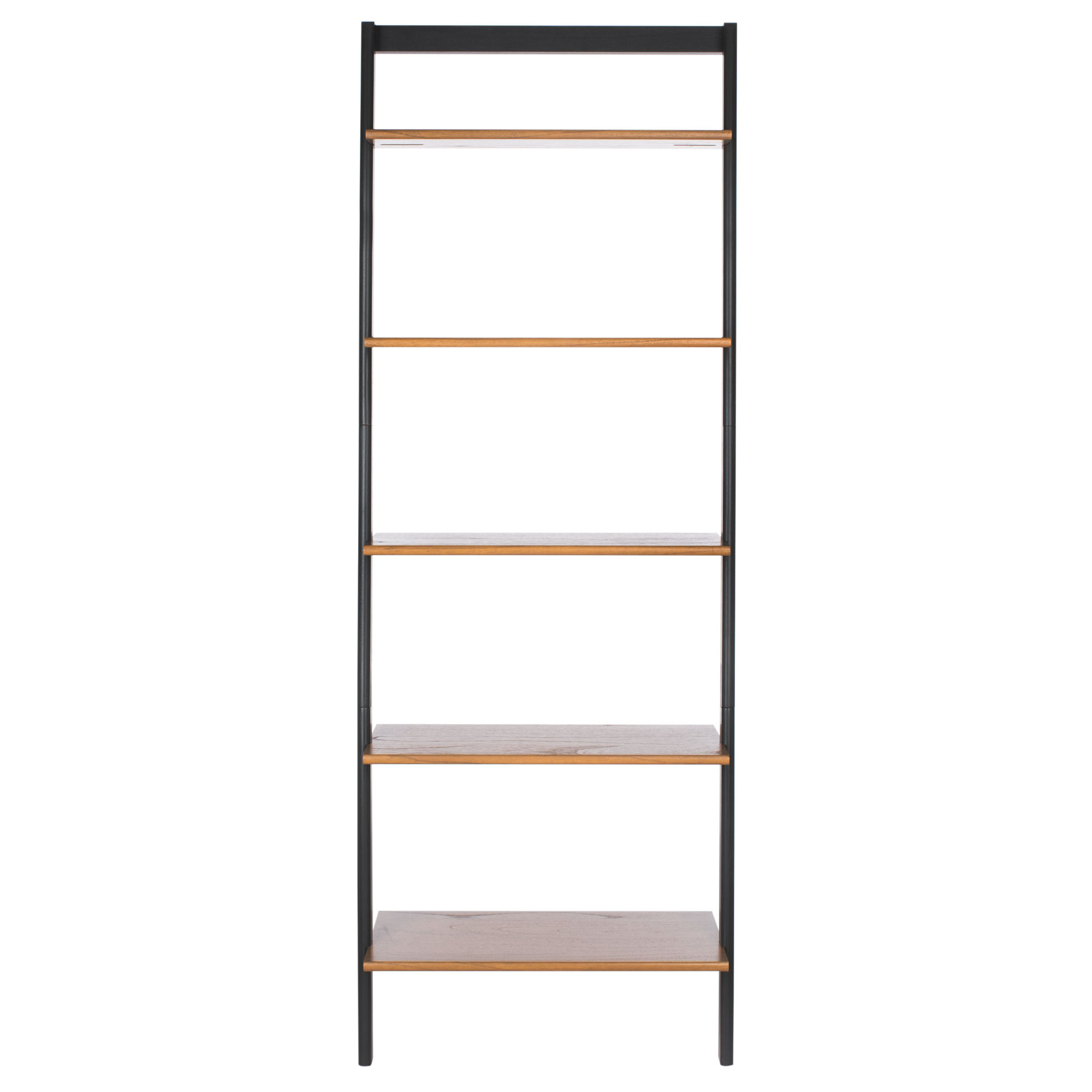 Joe Ladder Bookcase, Natural/ Charcoal, 76" H x 28" W x 14" D