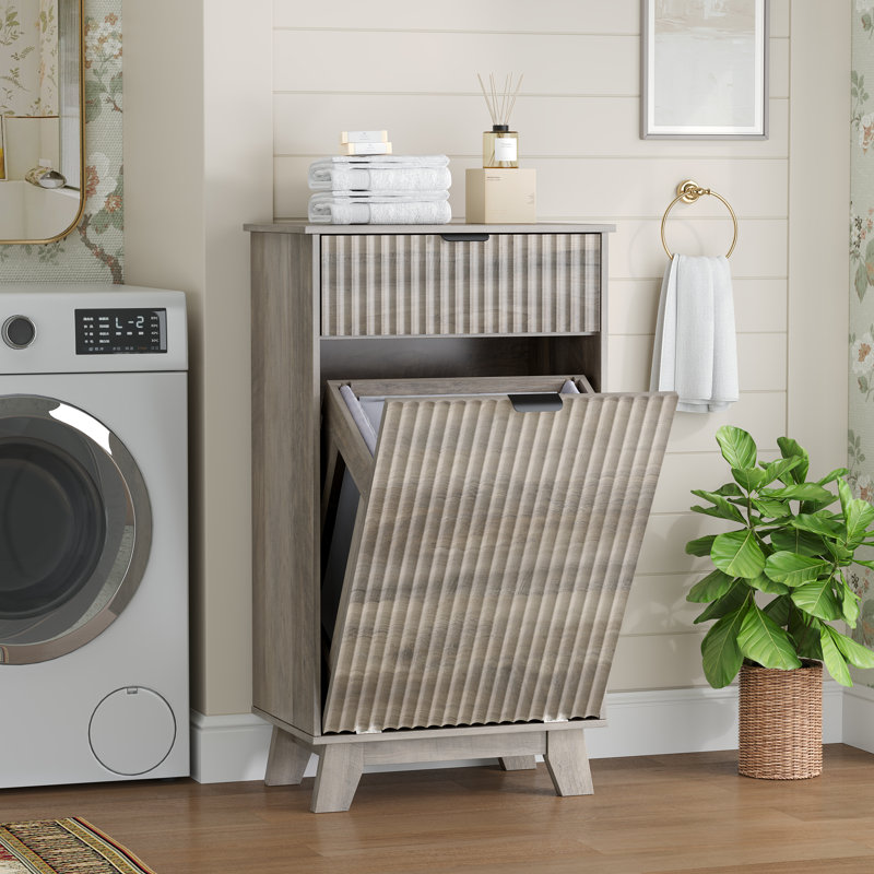 Armoire à déchets inclinable à 2 tiroirs Wave Design, Gris