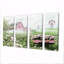 Paysage de ferme en tons de rose et vert I - ensemble d'art mural sur toile-1315963982