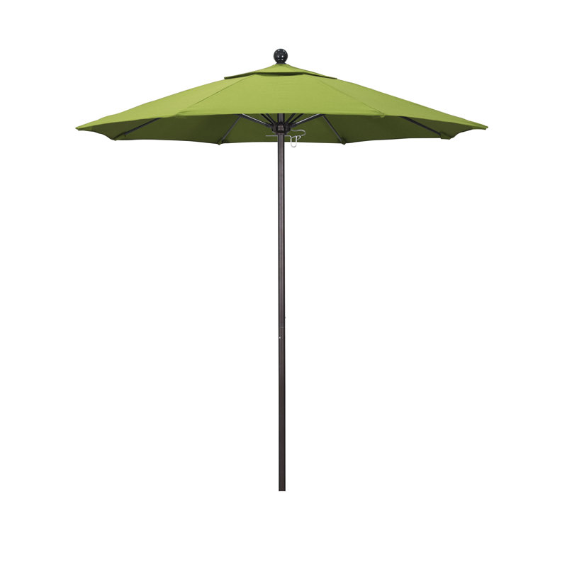 Parasol de marché Hibo Venture Series 7,5 pi, 90" W x 90" D, Silver Anodized, Jockey Red Sunbrella� 2A