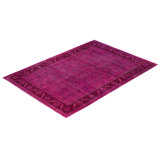Overdyed Hand-Knotted Wool Modern-Contemporary Pink Area Rug 10' 2" x 14' 2"
