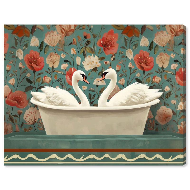«Lovebirds», impression sur toile Farmhouse Art par Art Remedy, Toile tendue avec châssis, H 24 po x l 30 po