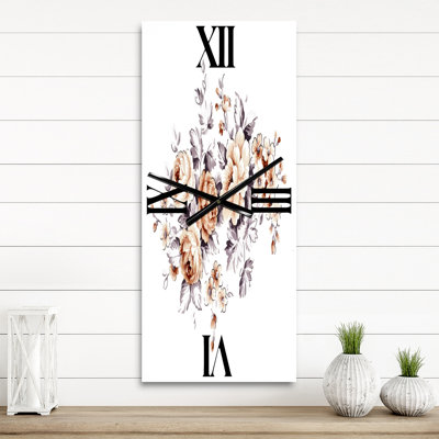 Pink Wild Roses - Traditional Wall Clock