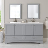 Emlyn 60.50" Double Bathroom Vanity with 2 Cabinets, 2 Drawers, and Cultured Marble Vanity Top