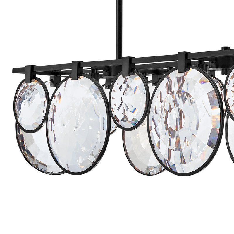 Nala 8 - Ligh Kitchen Island Linear Pendant, Black