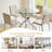 36'' Round Tempered Glass Dining Table with Modern Silver Metal Legs, Seats 2-4-317437594