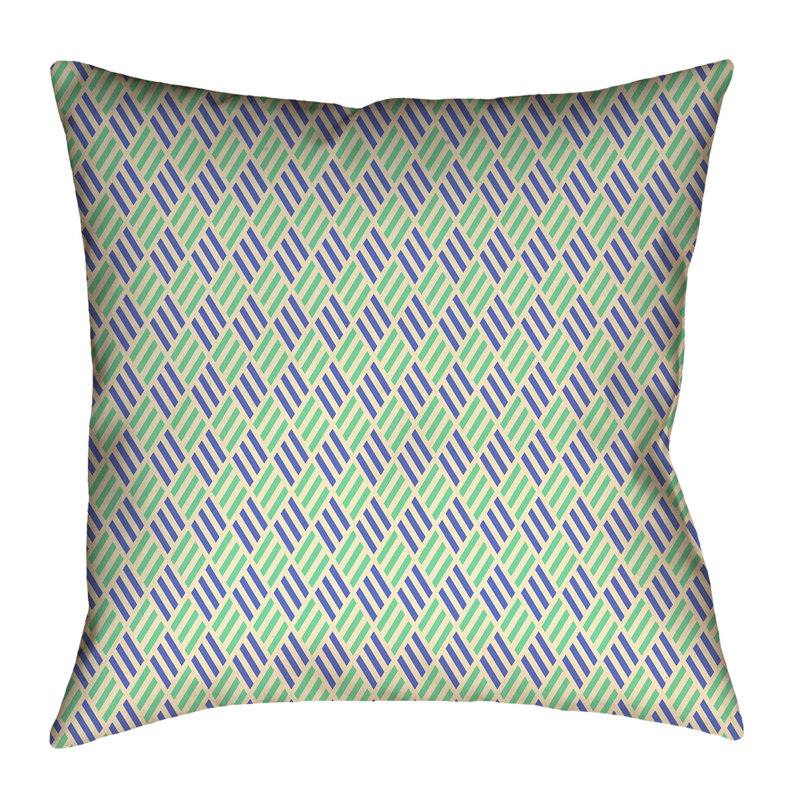 Housse de coussin Katelyn Elizabeth, 20 po x 20 po, Vert / bleu, Polyester