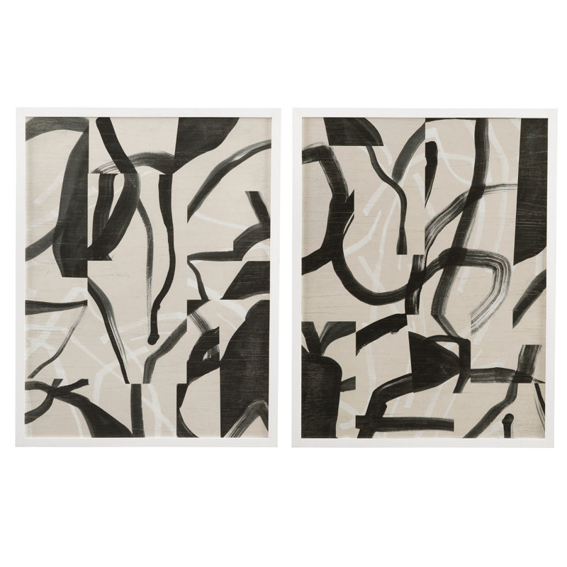 Encre labyrinthe, impression encadrée s / 2