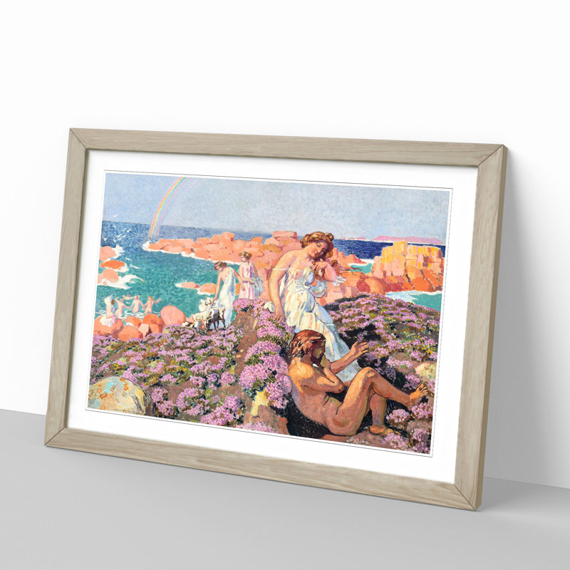 Ulysses with Calypso by Maurice Denis - Picture Frame Painting, 36cm H x 48cm W x 2cm D, Oak Framed