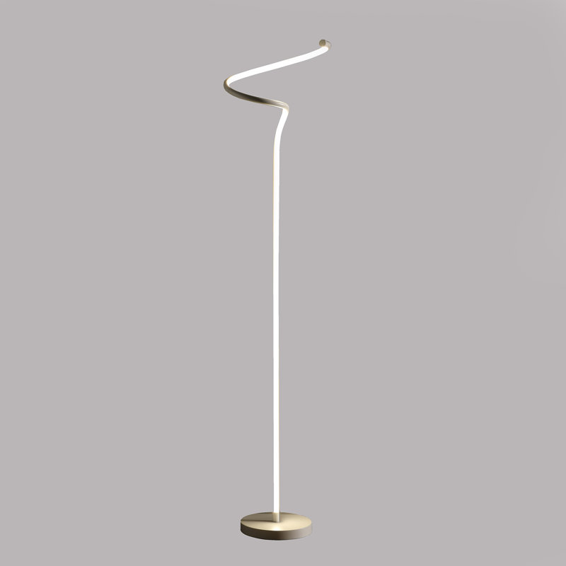 51" White LED Curvy Spiral Metal Floor Lamp