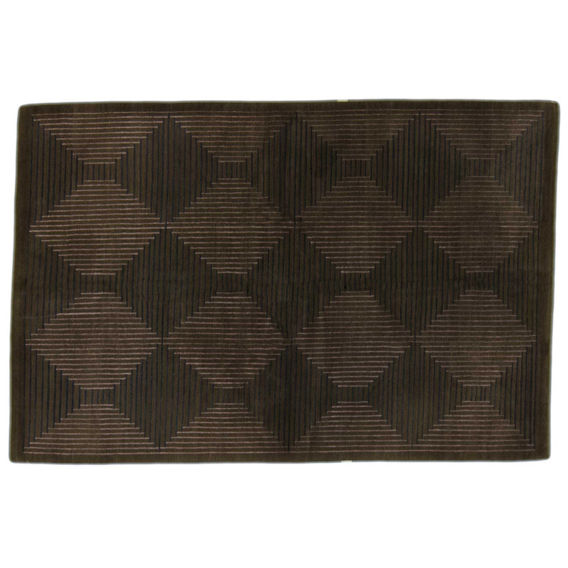 Custom Geometric Area Rug in Dark Gray