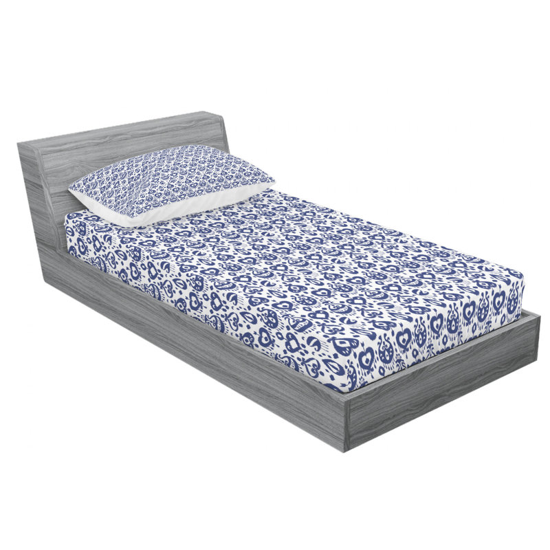Microfiber Ikat Sheet Set, Twin XL Sheet Set with Fitted Sheet