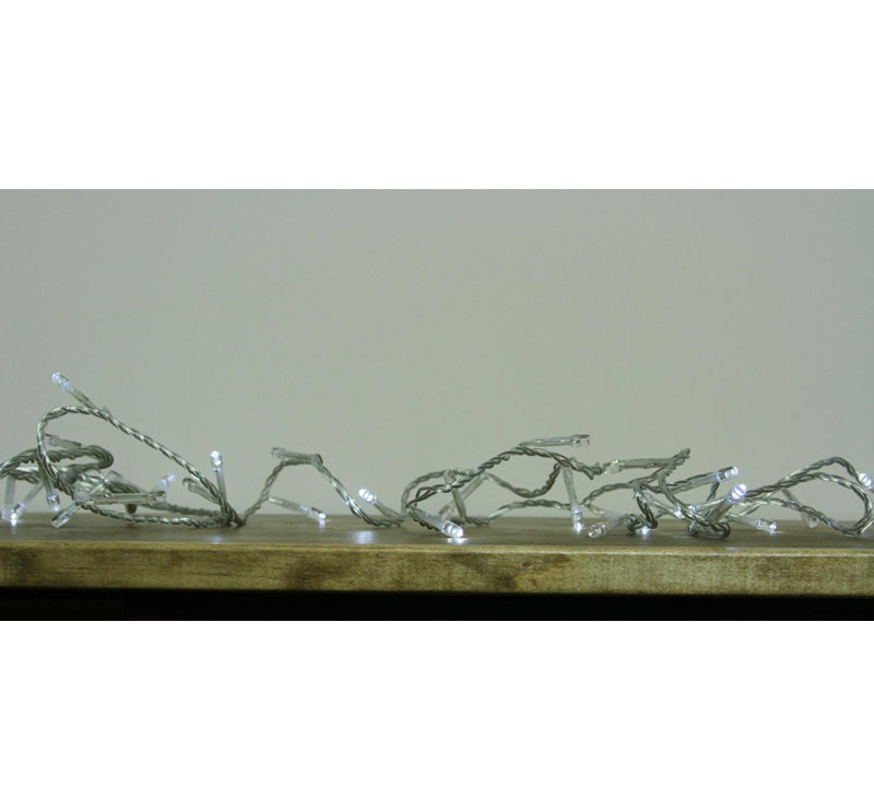 192 lumières de Noël DEL - fil transparent, H 1 po x l 0,2 po x P 576 po, Blanc froid