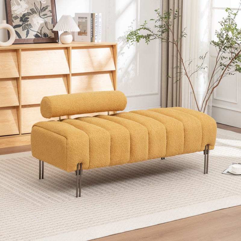 Banc de rembourrage de 52 po Ashyiah, Jaune