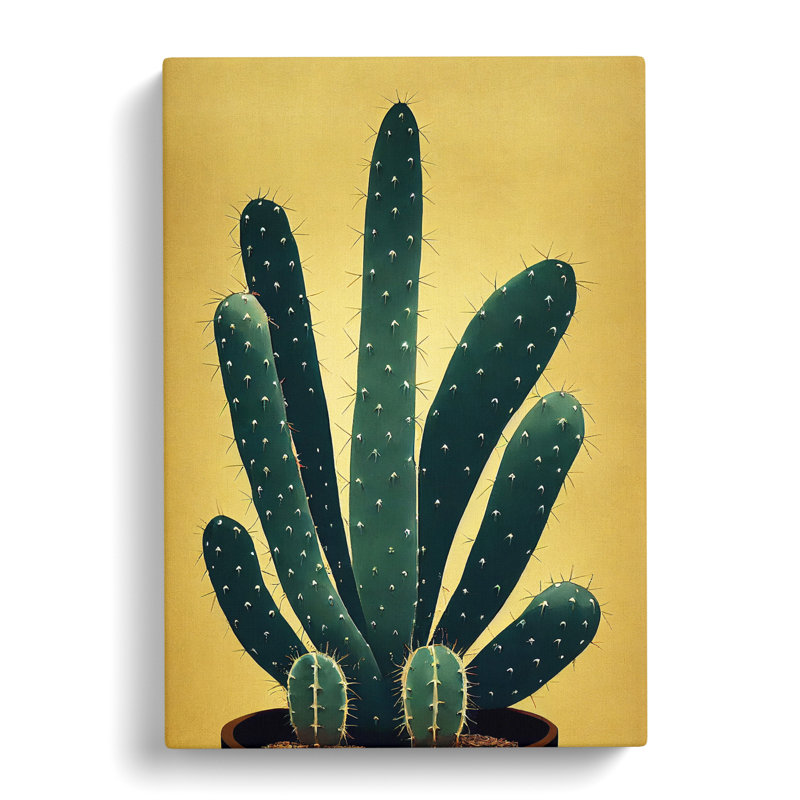 CAN-V0523-340X Cactus Cacti Nouveau - Wrapped Canvas Print, 76cm H x 50cm W x 3cm D