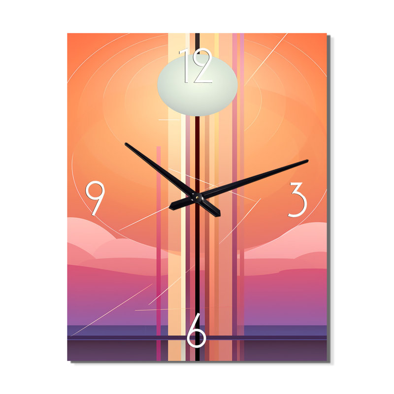 Horloge murale géométrique moderne lune Fases, H 32 po x l 16 po x P 1 po