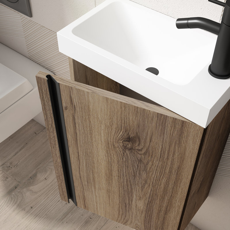 Ensemble de meuble-lavabo simple mural 16 "avec miroir Broly, Niagara