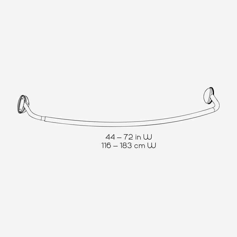 Adjustable Brushed Nickel Curved Shower Rod for 60-72 Inch Openings