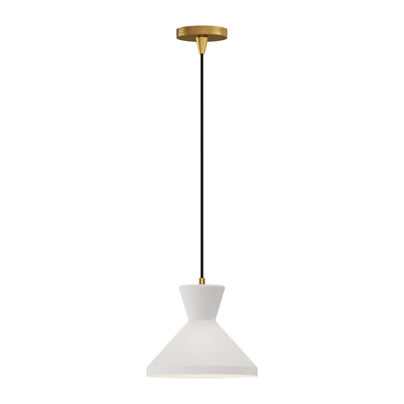 Luminaire suspendu géométrique 1 lumière Langford, Doré vieilli, H 9,13 po x l 10,25 po x P 10,25 po