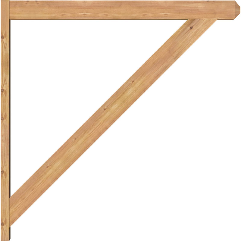 Artisan traditionnel en bois rustique, Cèdre rouge de l'Ouest l 5 1/2 po (lisse), P 46 po x H 46 po