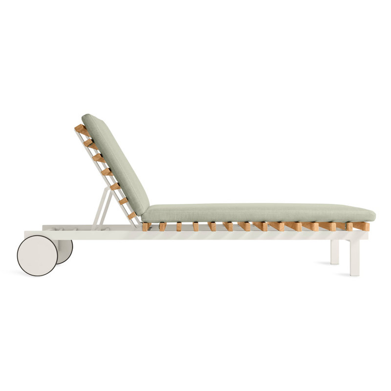 Perch Outdoor Teak Chaise Lounge, Toohey Charcoal, White