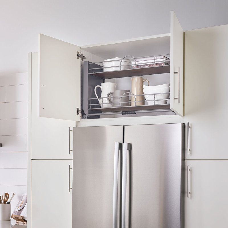 Rev-A-Shelf Kitchen Pulldown Wall Cabinet Shelf System, 22" W, Orion Gray