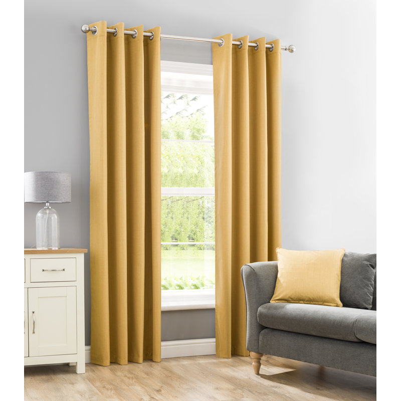 Ensemble de 2 rideaux occultants Solar Max, Moutarde