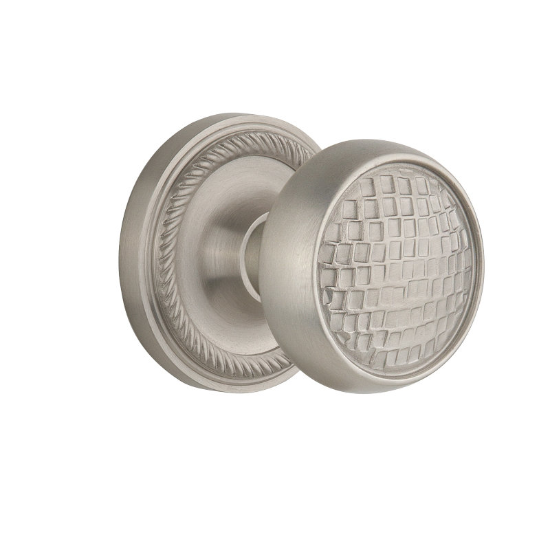 Rope Rosette with Craftsman Door Knob, Satin Nickel