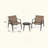 Modern Outdoor Chat Set, 2 PE Rattan Chairs + Steel & Tempered Glass Side Table – Durable & Stylish