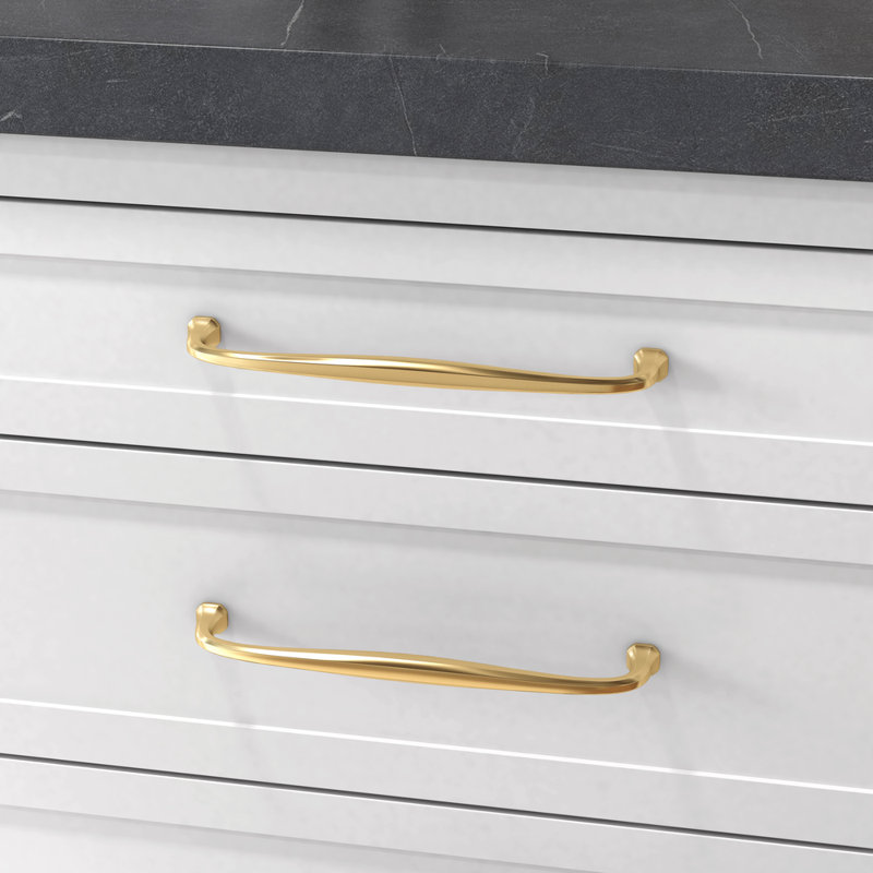 4364 Severin Fayerman B Pull, 12" CTC, Polished Brass