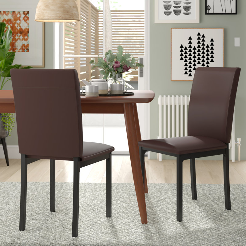 Chaise d'appoint rembourrée Aloke Mizell, Brun