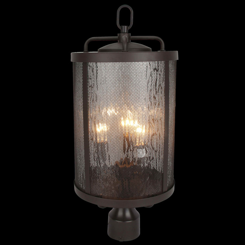 Lampadaire d'extérieur 3 lumières au fini bronze