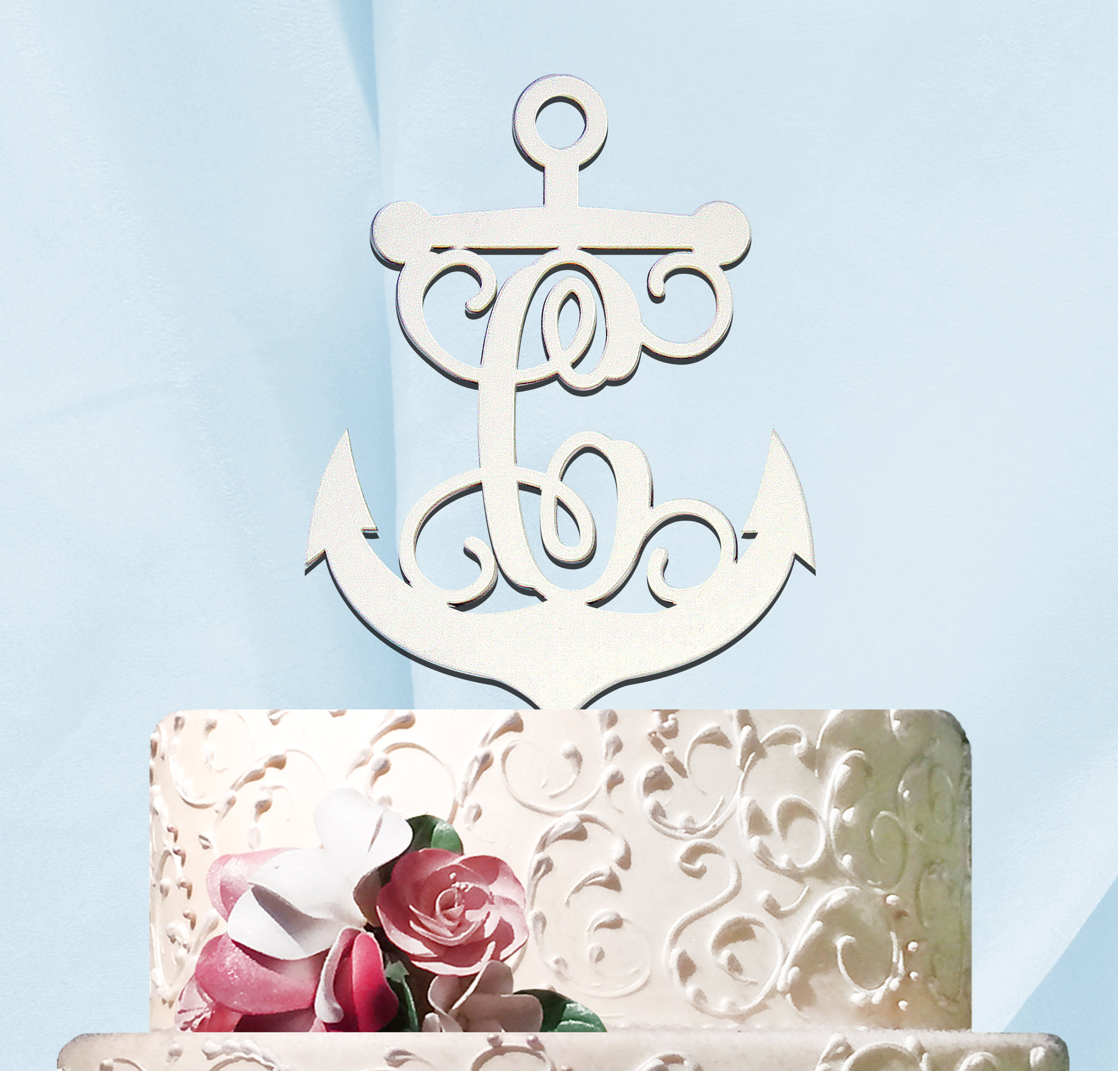 aMonogramArtUnlimited Anchor and Wheel Cake Topper Wayfair Canada