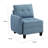 Gey Modular Single Armchair With Storage Seat, Button Tufted Blue Polyester