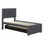 Lit plateforme tapissier avec lit gigogne et 3 tiroirs