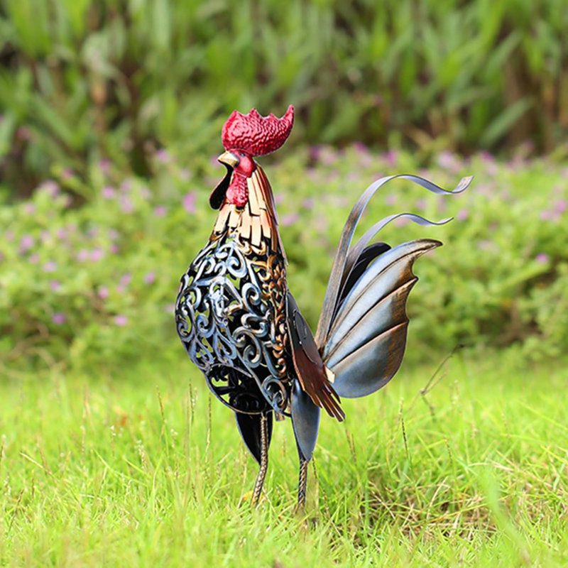Too-arts Metal Rooster Sculpture