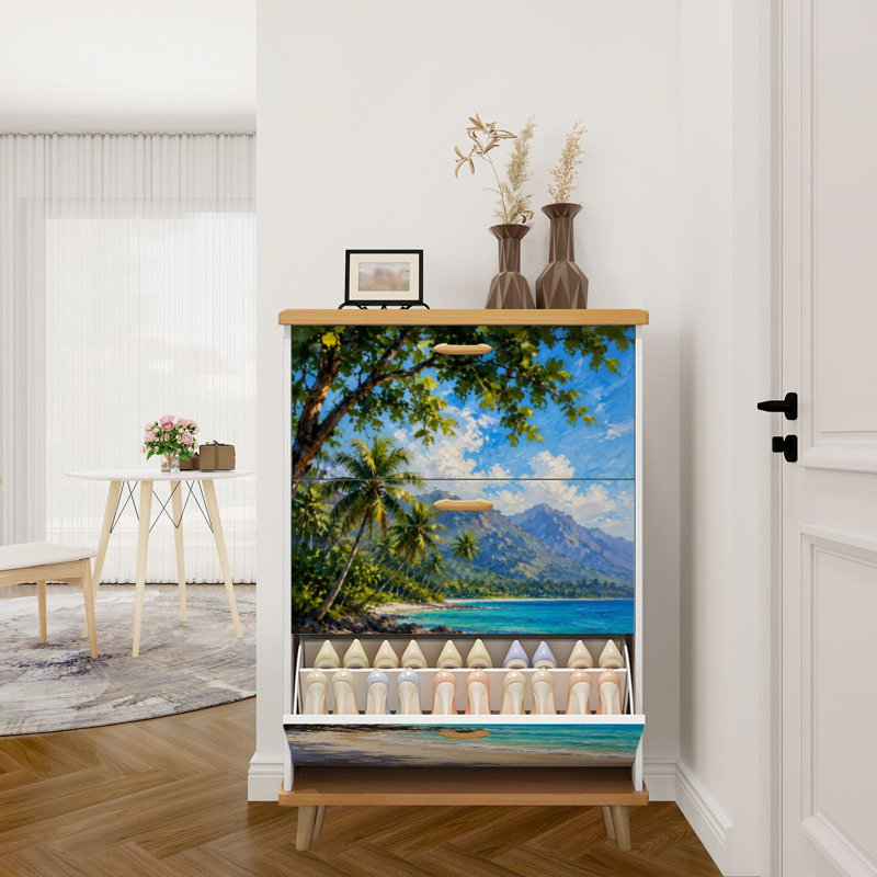 Armoire de rangement pour chaussures avec 3 tiroirs rabattables pour la plage de Rincon Beach